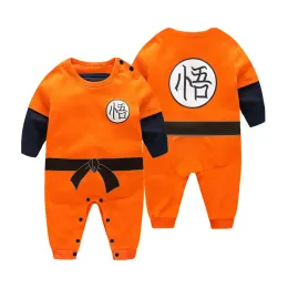 Tek parçalar bebek kıyafetleri romper kız kızlar onesie pamuk karikatür goku doraemon yumuşak tulumlar süren kıyafetler festival çocuk kostüm 03y