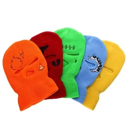 Custom Design Embroidery Clava Motorcycle 3 Hole Full Face Knit Ski Mask Beanie Hatbeanie Fjsn8021895947