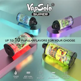 vapsolo 슈퍼 15000 퍼프 15K 일회용 vape 모드 포드 vapor 키트 Esmoke ecigs 좋은 vapes juice vaper wape 2% 5% 니코틴 eliquid 충전식 유형 C