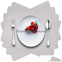 PlaceMat Table Mats 식탁 패드 MAT 패드 Faux PU 가죽 열 방지 방수 스테인 저항성 플레이스 매트 드롭 배달 홈 G DHJDM WARE S