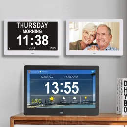 프레임 10.1/7 인치 Wi -Fi 시니어 치매 캘린더 시계 디지털 사진 프레임 LED 대형 스크린 디스플레이 시간 날 일기 예보