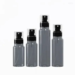 Depolama şişeleri 20pcs Pet Plastik Plastik Doldurulabilir Şişe Atomizer Yuvarlak Siyah Boş Kozmetik Ambalaj Sisi Sprey 100ml 120ml 150ml