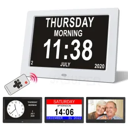 FRAMENTOS 10.1/7,1 polegadas quadro de foto digital LED Multilanguages do calendário para exibir alarmes de lembrete de tempo de medicina para demência mais velha