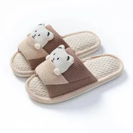 Home slippers summer shoes Indoor sandals cute little bear ladies slip soft non slip bathroom deck family slippers abcd16