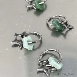 Dangle Kronleuchter neuer chinesischer Stil Fünf-Punkte-Stern Ohrringe für Frauen Mädchen Vintage einfache grüne Kristallohrringe Schmuck