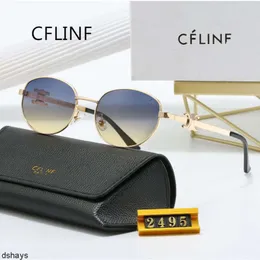 Celins Brand Sunglasses Cel 40069U 디자이너 브랜드 남성 및 여성 아크 타원형 프레임 선글라스 표범 프린트 렌즈 복고풍 작은 둥근 프레임