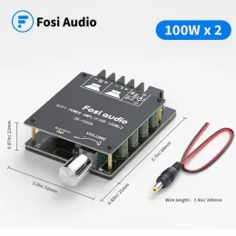 Усилитель FOSI Audio Bluetooth 5.0 Цифровой модуль AMP 100WX2 Беспроводная стерео -силовая плата Audio усилитель ZK1002L