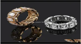 Z bocznymi kamieniami biżuteria projektant biżuterii Pierścień Bling Diamond Wedding Pałej Hip Hop Jewlery Iced Out Love Ring Gold Sier9444259