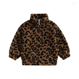 ジャケットPudcoco Toddler Kide Baby Birghs Boys Winter Warm Jacket Fuzzy Lengeve Leopard Print Sweatshirt Kid Coat Outwear 3-7T
