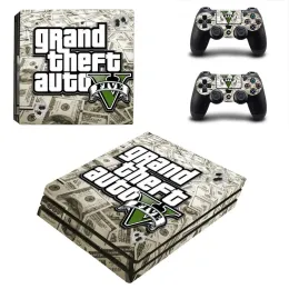 Çıkartmalar Grand Theft Auto GTA 5 PS4 Pro Çıkartmalar Oyun İstasyonu 4 PlayStation için Cilt Çıkartma Çıkartması 4 PS4 Pro Konsol Kontrolör Derileri