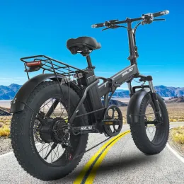 Bisiklet AB Stok 20 "Katlanır Ebike Erkek ve Kadınlar 1000W Motor 45km/s ve 48V 15AH Çıkarılabilir Litiumion Elektrikli Bisiklet Bisikleti 7speed