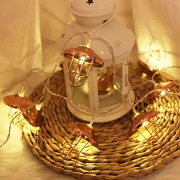 Vintage Lantern LED String Lights 1.5m 10LEDs Battery/USB Powered Iron Lampshade