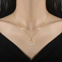 Pendant Necklaces 1pcs Fashion Steel U-shaped Necklace Womens Link Chain Crystal Nail Pendant Stainless Steel Jewelry Drop Shipping