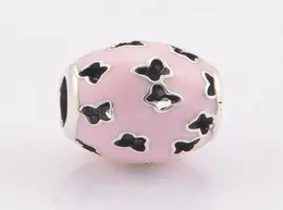 2017 New Butterfly Beads With Light Pink Enamel Animal Charm Bead 925 Sterling Silver Fine Jewelry Fits European Bracelet DIY Maki1235087