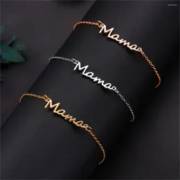 매력 팔찌 편지 Mama for Women Fashion Classic Charms 명판 금속 체인 팔찌 어머니의 날 선물 파티 보석