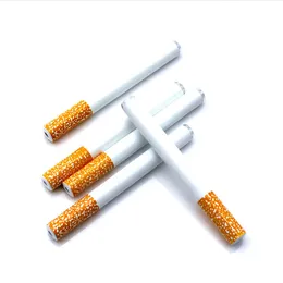 Cigarette Shap Metal Dugout Aluminum Alloy Pipes 100pcs/Box 78mm 55mm Length Tobacco Pipes