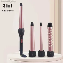 Curling Irons 3-in-1 Curler Iron Ceramic Curler Multifunktionell styling Tool Curler Iron Rod Set 32mm Q240425