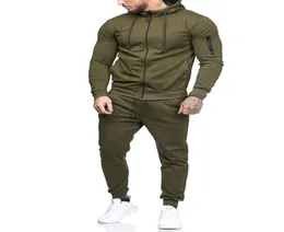 MEN039S Sportswear Осенью лоскутная толстовка на молнии Top Pants Sets Sports Suit Track Clost Men Track Suit 2019 Sur Homm7377229