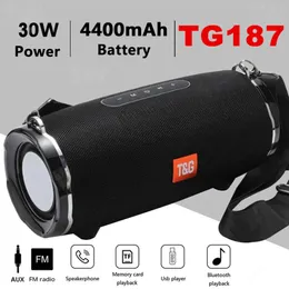 Altoparlanti Bluetooth da 30W Bluetooth pesante TG187 Wireless Subwoofer Wireless BOOMBOOFer Colonna Dual Bass FM Radio Stereo Stereo Aux TF Play USB