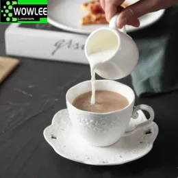 Tumbler europäische Kaffee Keramikmilch Dose Tee Tee Maker Tool Back Cup Espumador de Leche H240425