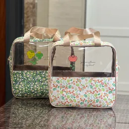 Pequeno bolsa de cosméticos de manutenção floral fresco