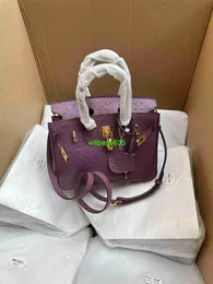 BK 2530 Handväskor Ostich Leather Totes Trusted Luxury Bags Quality Exploder Limited to Dozens Factory Highend Final Order Classic Ostrich SNA Have Logo HB6TC4