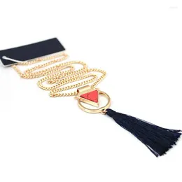 Anhänger Bigbing Fashion Schmuck goldblau rot Stein Quasten Pendelland Halskette Frauen Ketten hochwertige J166