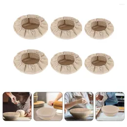 Dinnerware Sets 6 Pcs Bread Basket Cloth Cover Baking Fermentation Protector Oval Accessories Cotton Linen Pastry Making Liner