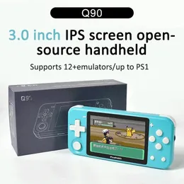Powkidy Q90 Open Source Handheld 3,0 polegadas IPS HD BIG BIEL ROPO ROGA ROGADOR ARCADE PORTÁVEL PSP SISTEMA NOSTÁLGIC