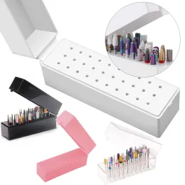 Bits 30 Holes Nail Drill Bits Storage Box Nail Grinding Head Holder Stand Display Container Milling Cutter Manicure Organizer Stand