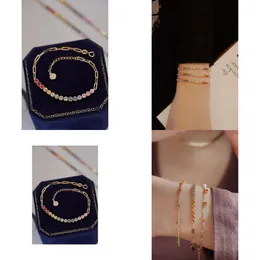 22092207 Women's Jewelry Chain Bracelet Rainbow Round Sapphire Au750 Yellow Gold 16/18Cm Adjustable Gem Stones Fashion Girl Gift Idea Original Quality