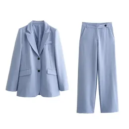 Unizer Spring Productレディースファッションスタイルのバックル装飾スーツコートハイウエストストレートレッグパンツセット240421