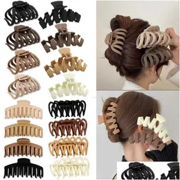 Altre clip di grandi dimensioni del caffè neutro per accessori per capelli spessi donne copricapo Fashion Plastic Catch Crab Hairpins Regali Delivery Delivery Delive Dhxms