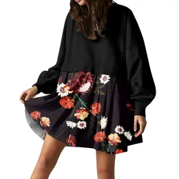 Casual Dresses Elegant And Pretty Women'S Graceful Above Knee For Womens 2024 Long Sleeves Frocks Ladies