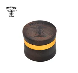 Hornet Premium Rosewood fatto a mano Rosegatura a mano Grinder in legno di legno 60 mm 4 strati Alluminio Denti a diamante affilato fumando erbe GR9721686