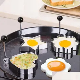 Ferramentas de ferramentas aço inoxidável aço de aço frito ovo frito molde de panqueca e decoração de formas Gadgets de cozinha RRA11820 Entrega de gota homd dhqae