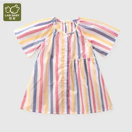 Abiti da ragazza Labi Baby Summer Abites for Girls Short Short One Rispetta Tround Neck Abito Abbigliamento per festa Teen Party per Baby Girll2404