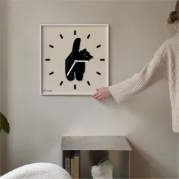 Uhren Momo Katze Uhr Ins kreative skandinavische Acryl Uhr Wanduhr Wohnzimmer moderne einfache Restaurant Uhr Stummschaltkunst