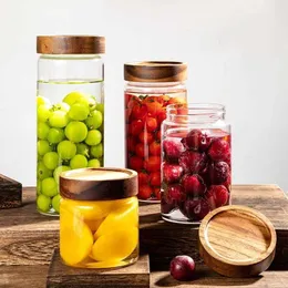 Recipientes de armazenamento de alimentos Salão 1 recipiente de armazenamento selado de vidro com bico rosqueado usado para fazer e armazenar suco de frutas com geléia enlatada H240425