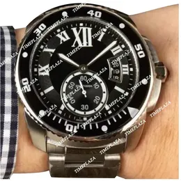 Новые топ -мужские спортивные часы Car Caliber de W7100057 Черный 42 -мм сапфировый цифер
