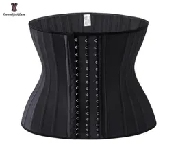 Black Cream 3 Hook And Eye 25 Steel Booned Latex Waist Trainer Fajas Girdle Sashes Waistband Plus Size Underwear Corselet Women 226235801