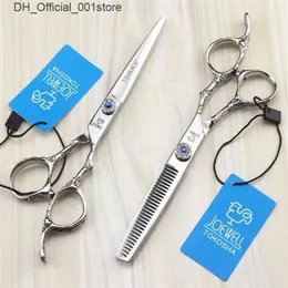 Hair Scissors barber JOEWELL 60 inch silver hair cutting thinning hair scissors with gemstone on Plum blossom handle246J337h1479296 Q240425