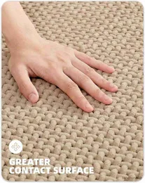 Badmattor Beige Chenille Badrumsmattor, inte slip Absorbentquick Drythinwashable- 16x24 Liten badmatta mattmatta badmattor för badrum