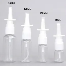 5pcs/lot 10ml 20ml 30ml空のプラスチック鼻スプレーボトルポンプスプレーミストノーズスプレー補充可能なボトル