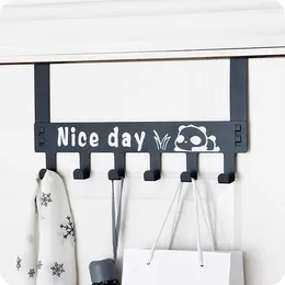 Hooks 6-Cavity Door Behind Hanging Clothes Rack Wall-Mounted Panda Coat Hat Towel Hanger Bag Key Storage Holder Home Accessories