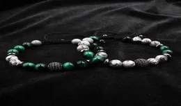 Naturalne szare mapy Kamienne pasma Bracz Bransoletka dla mężczyzn Jewelry Green Tiger Eye Buddha prezent Valentine039s Day Holiday9807654