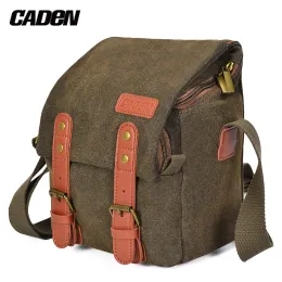 Torby Caden DSLR Camera Bag na płótnie torba na ramię obudowa na kanon Nikon Sony soczewki woreczka Wodoodporna torba fotograficzna