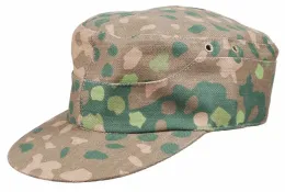 Kappen .WWII WW2 Deutsch Elite Waffens "Feld" DOT44 PEA CAMO FELD CAP MILIKALISCHE HAT Collection War Nachstellungen