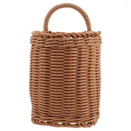 Bottiglie di stoccaggio cestino da cucina cesto rattan appeso da parete fioriere organizzatore decorativo per esterni