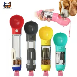 Portátil Pet Water Bottle Bottle Recycled Canten Canten Storage Dispensador de cocô Sapou 300/500ml tigela de água fora de água 240416